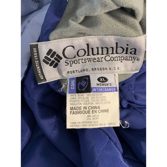 Columbia Puffer Jacket Women’s XL Blue Light Blue Interchange Reversible - Picture 5 of 12